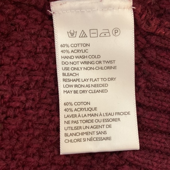 O'Hanlon Mills Calhoun Burgundy Crew Neck Men's Sweater Size S - Picture 5 of 5